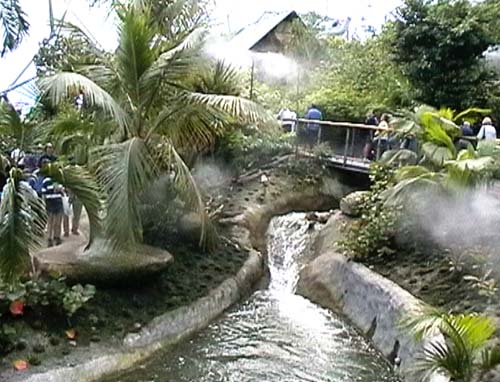 The mountain stream and waterfall